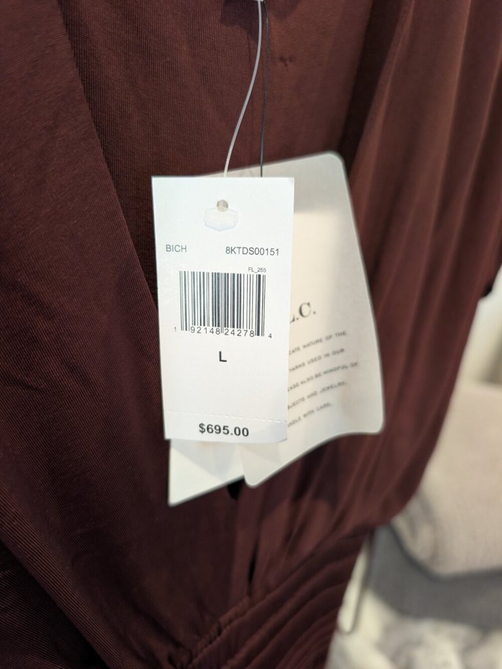A.L.C. Delicate Smocked Maxi Dress • Deep Burgundy • Size L • NWT $695 - Picture 2 of 4